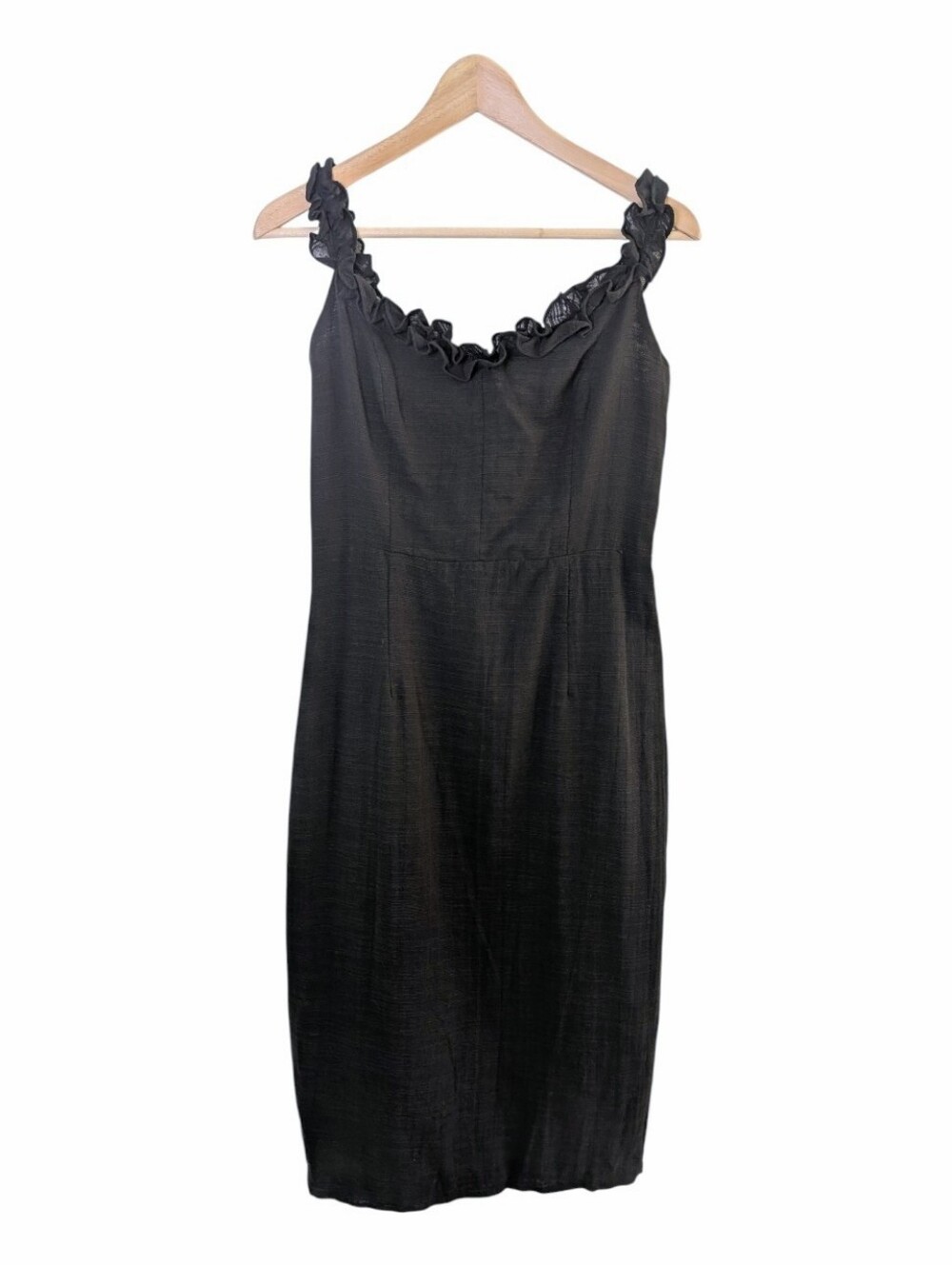 Petal & Pup Florez Black Ruffle-Trim Midi Dress 12